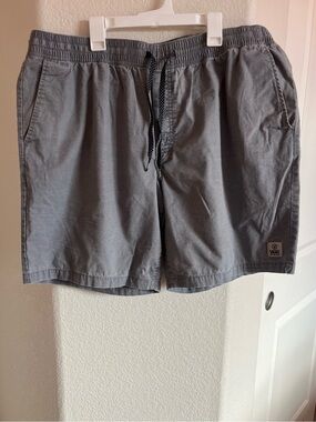 Vans Light Gray Elastic Waist Shorts with Drawstring